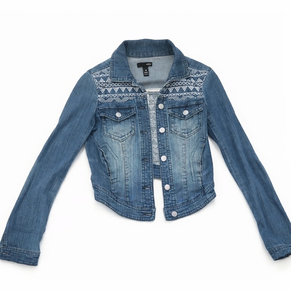 Aqua Jackets & Blazers - Aqua Light Blue Super Cute Denim Fabric